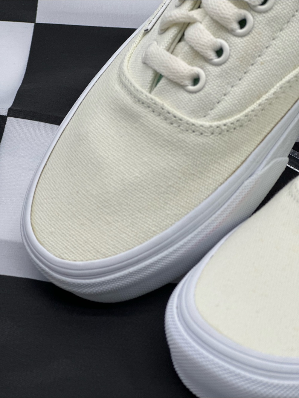 Vans Cream Canvas Sneakers with Mint Green Lining - Picture 2 of 10